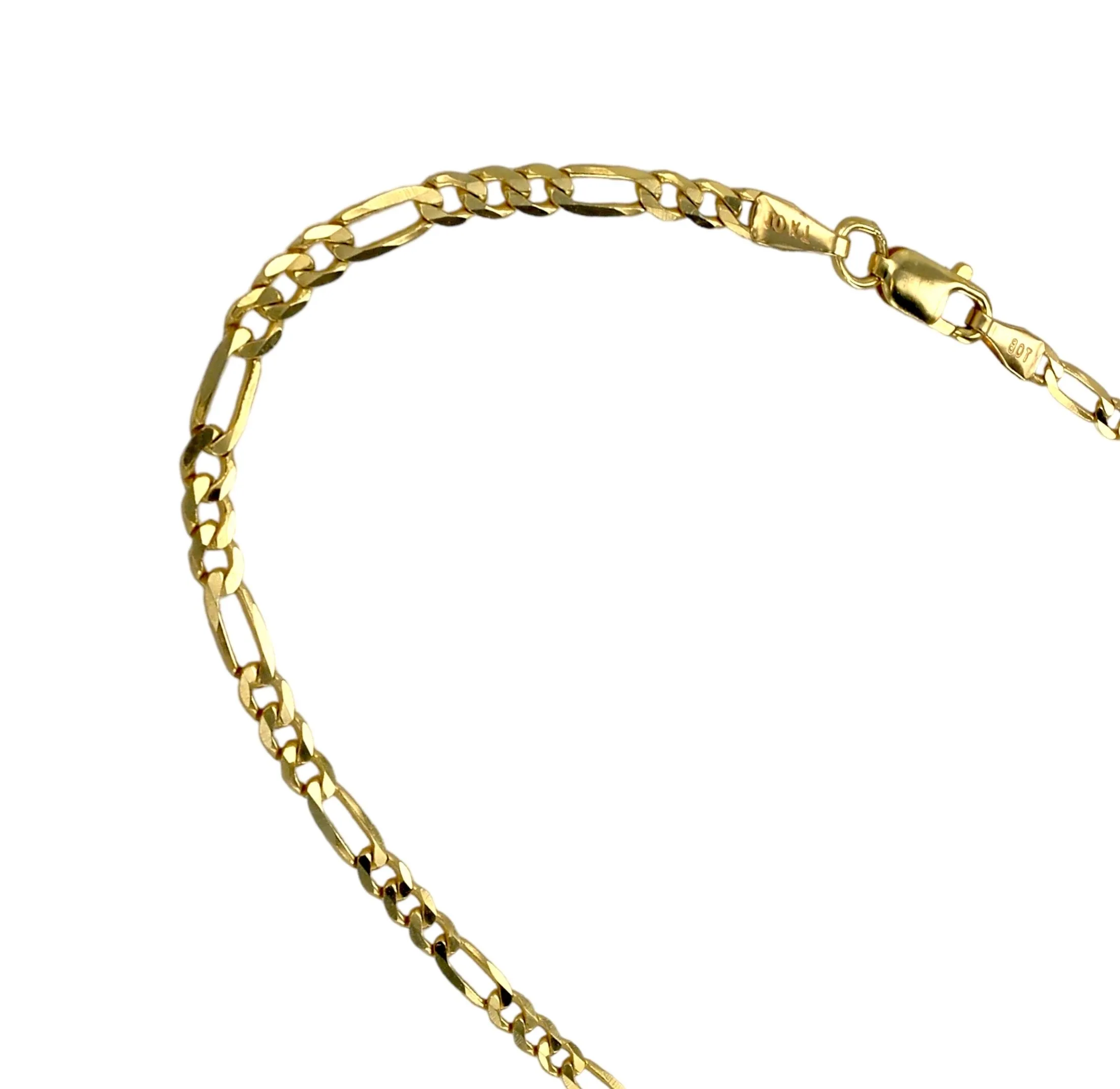 10K yellow gold Figaro Anklet