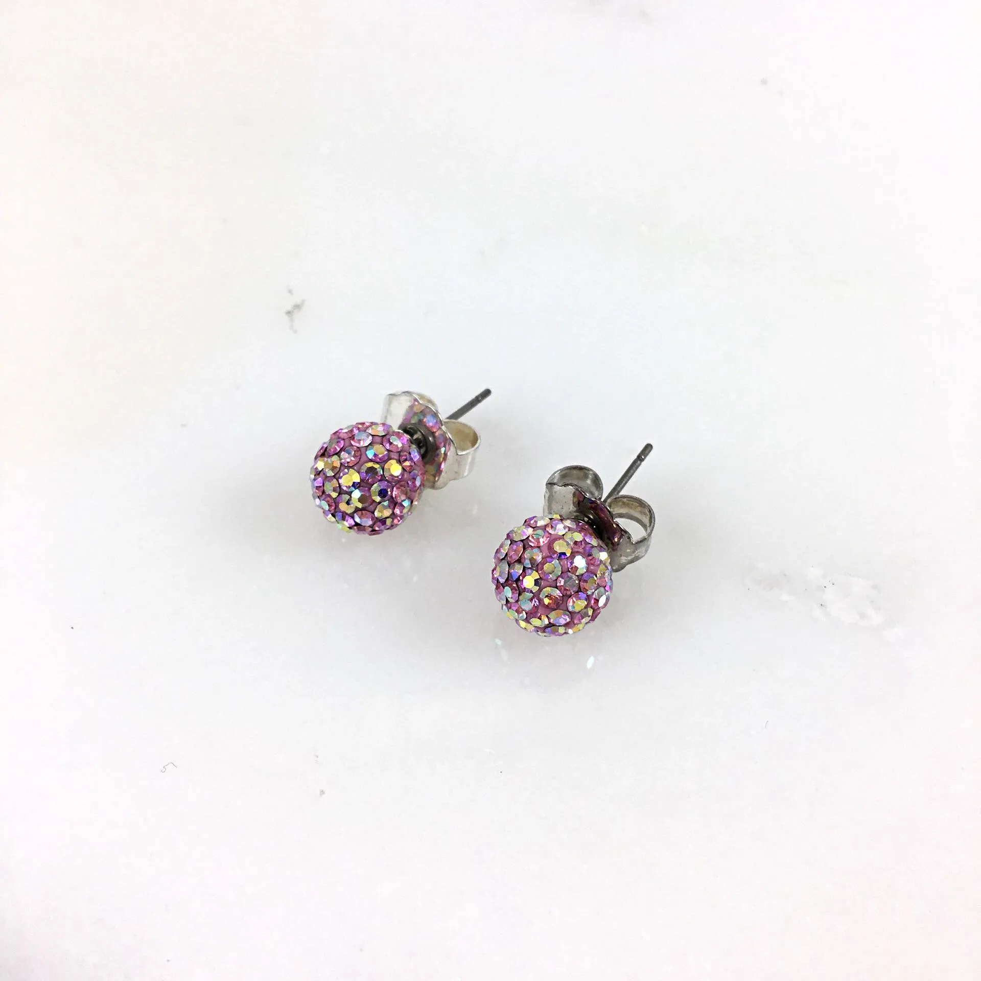 10mm Light Pink Stud Earrings