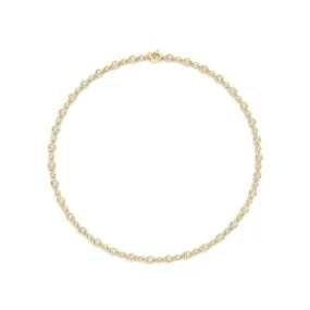 Alternating Bezel-Set Diamond Anklet Chain