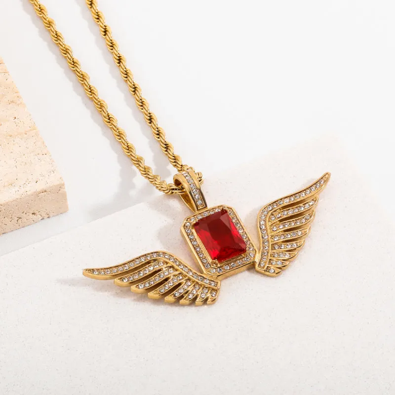 Angel Wings Ruby Pendant