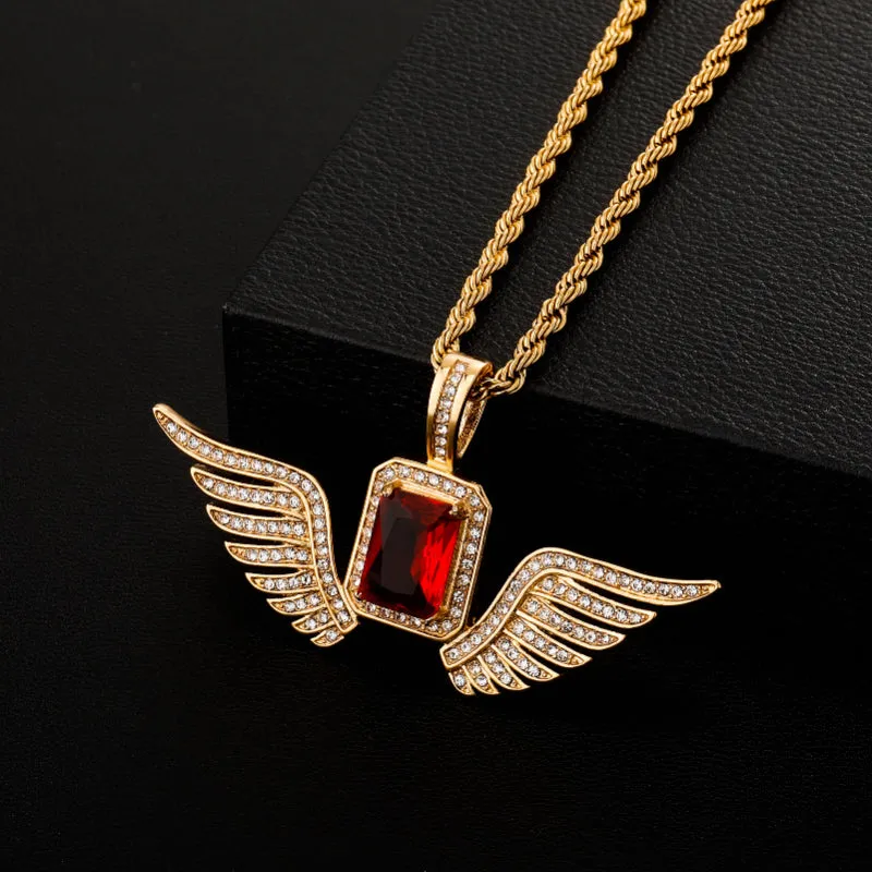 Angel Wings Ruby Pendant