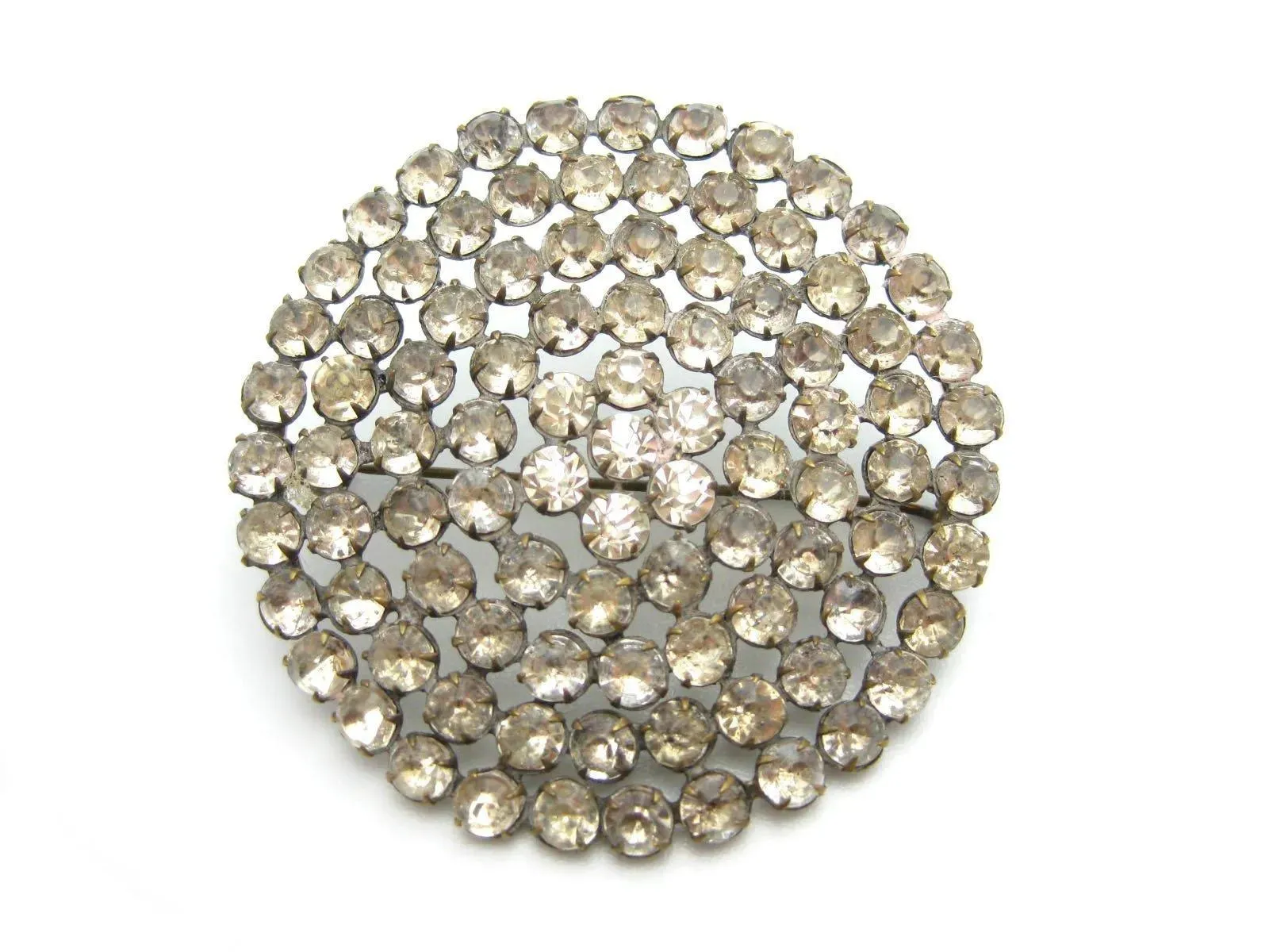 Antique Edwardian Round Paste Brooch.