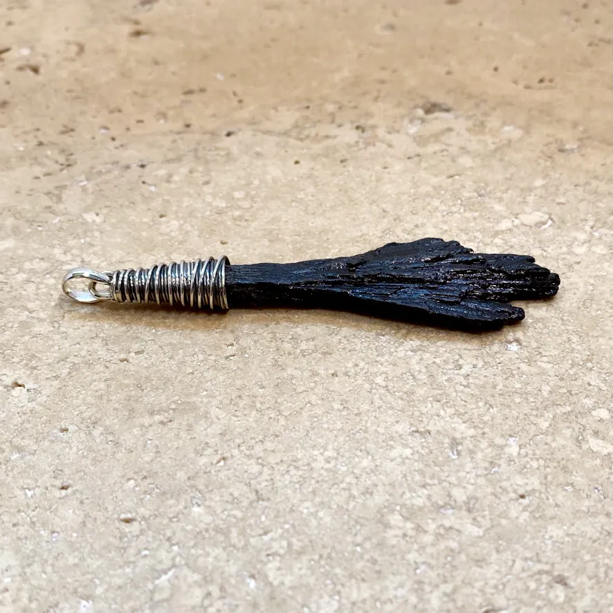 Black Tourmaline Pendant - Raw