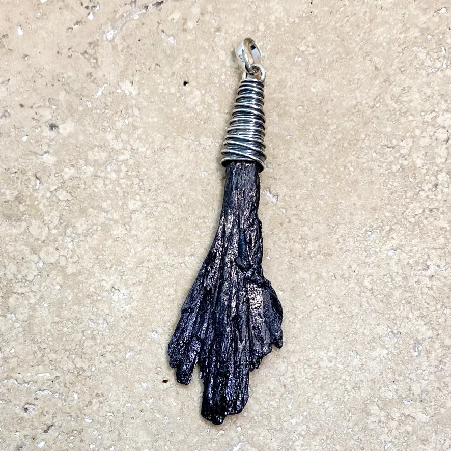 Black Tourmaline Pendant - Raw