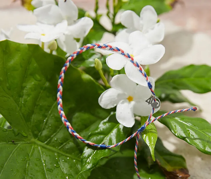 Braided Anklet in Firecracker