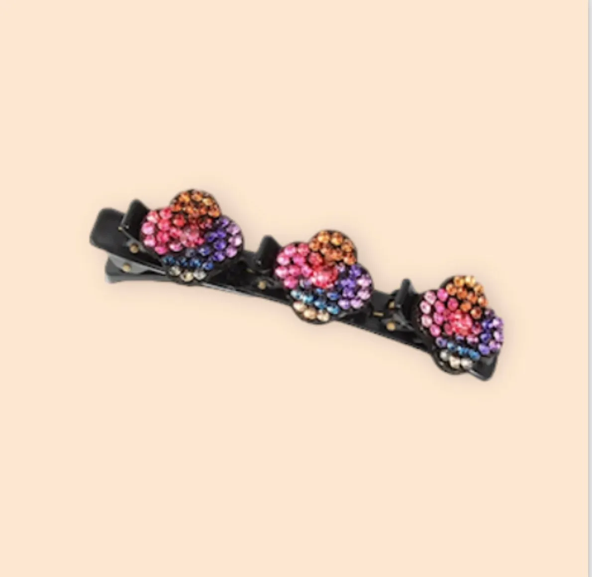 Braided Hair 3 Layer Stone for women Rhinestone & Pearl  Chopped Hairpin Triple Multi Clip