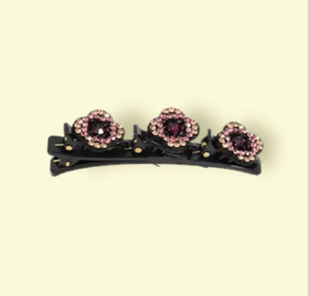 Braided Hair 3 Layer Stone for women Rhinestone & Pearl  Chopped Hairpin Triple Multi Clip