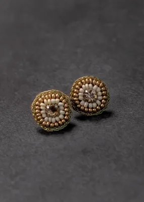 Bronze Beaded Stud Earrings