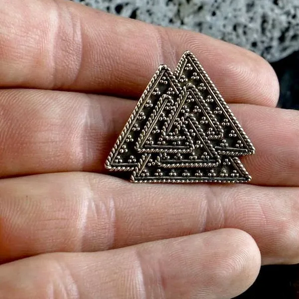 Bronze Filigree Valknut Pendant