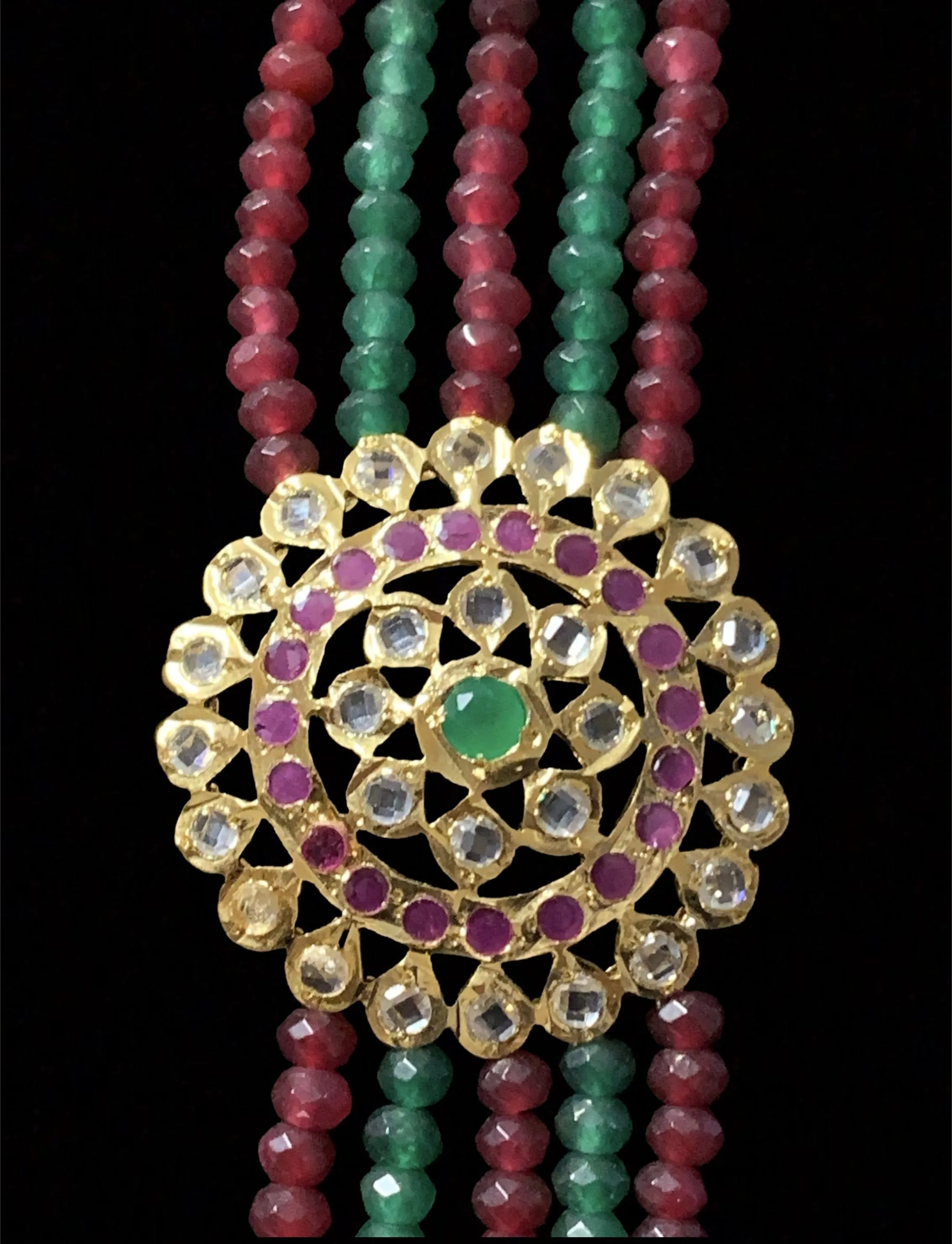 Brooch necklace red green ( READY TO SHIP )