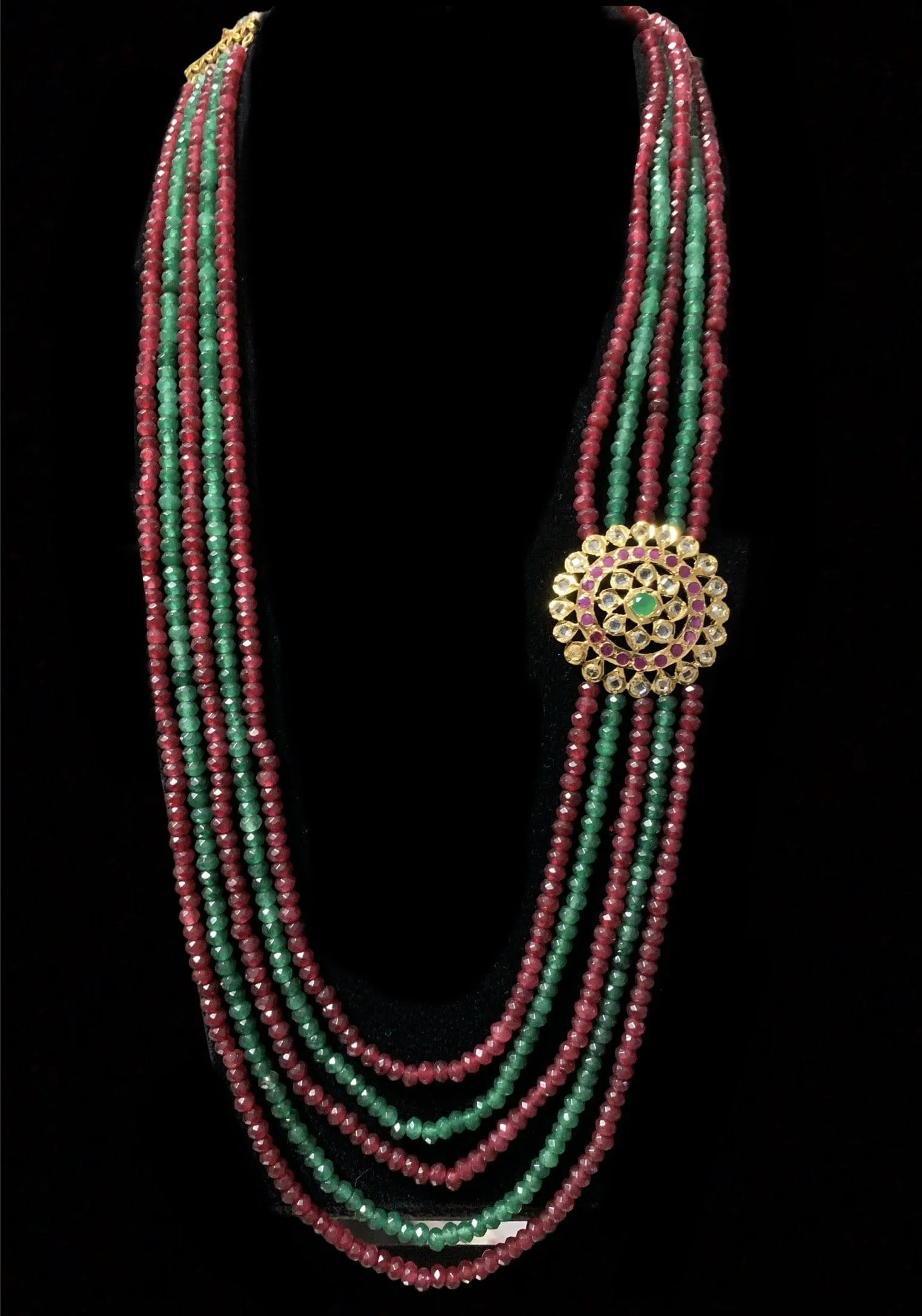 Brooch necklace red green ( READY TO SHIP )