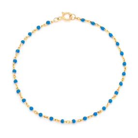 Candy Chain Anklet | Azul & Gold