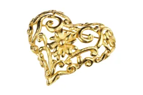 CHRISTIAN LACROIX gold heart brooch