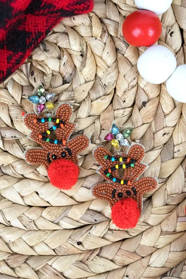 Christmas beaded earrings