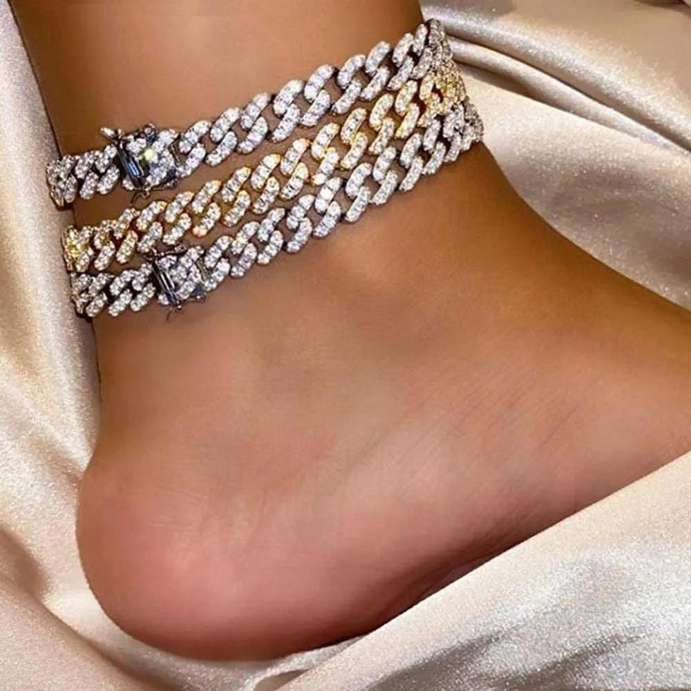 Chunky Chain Rhinestone  Anklet