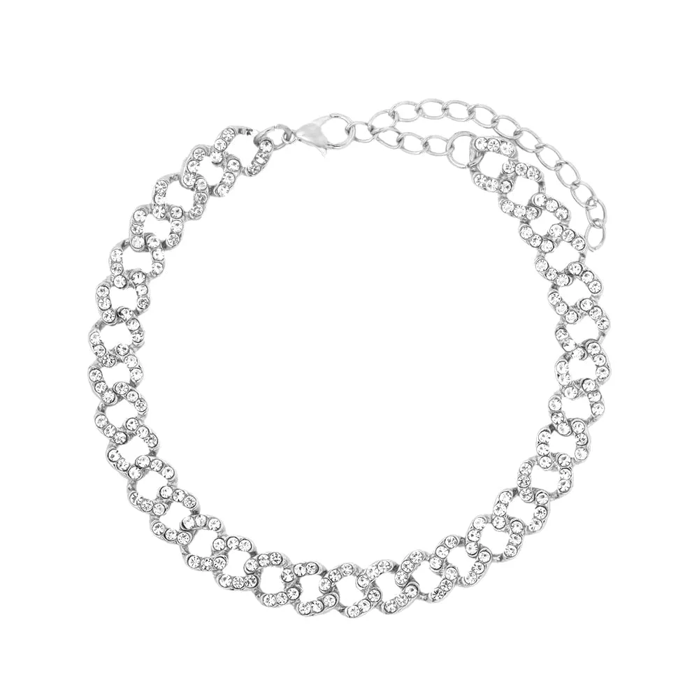 Chunky Chain Rhinestone  Anklet