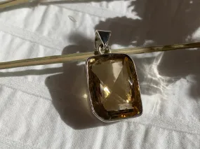 Citrine Naevia Pendant - Square