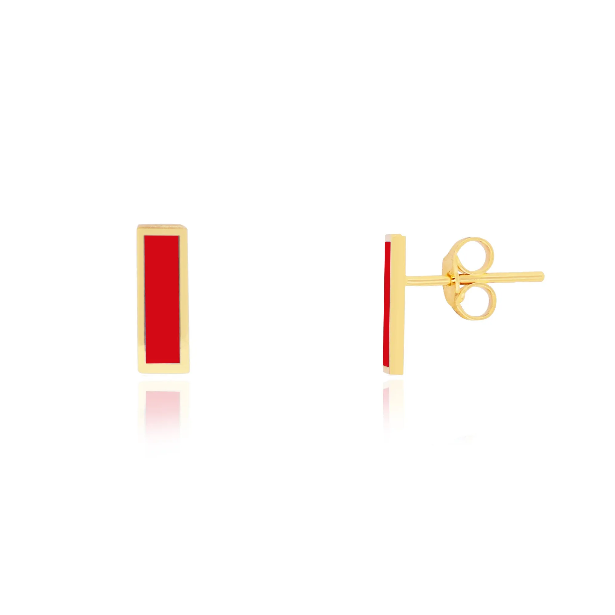 Coral Bar Stud Earrings