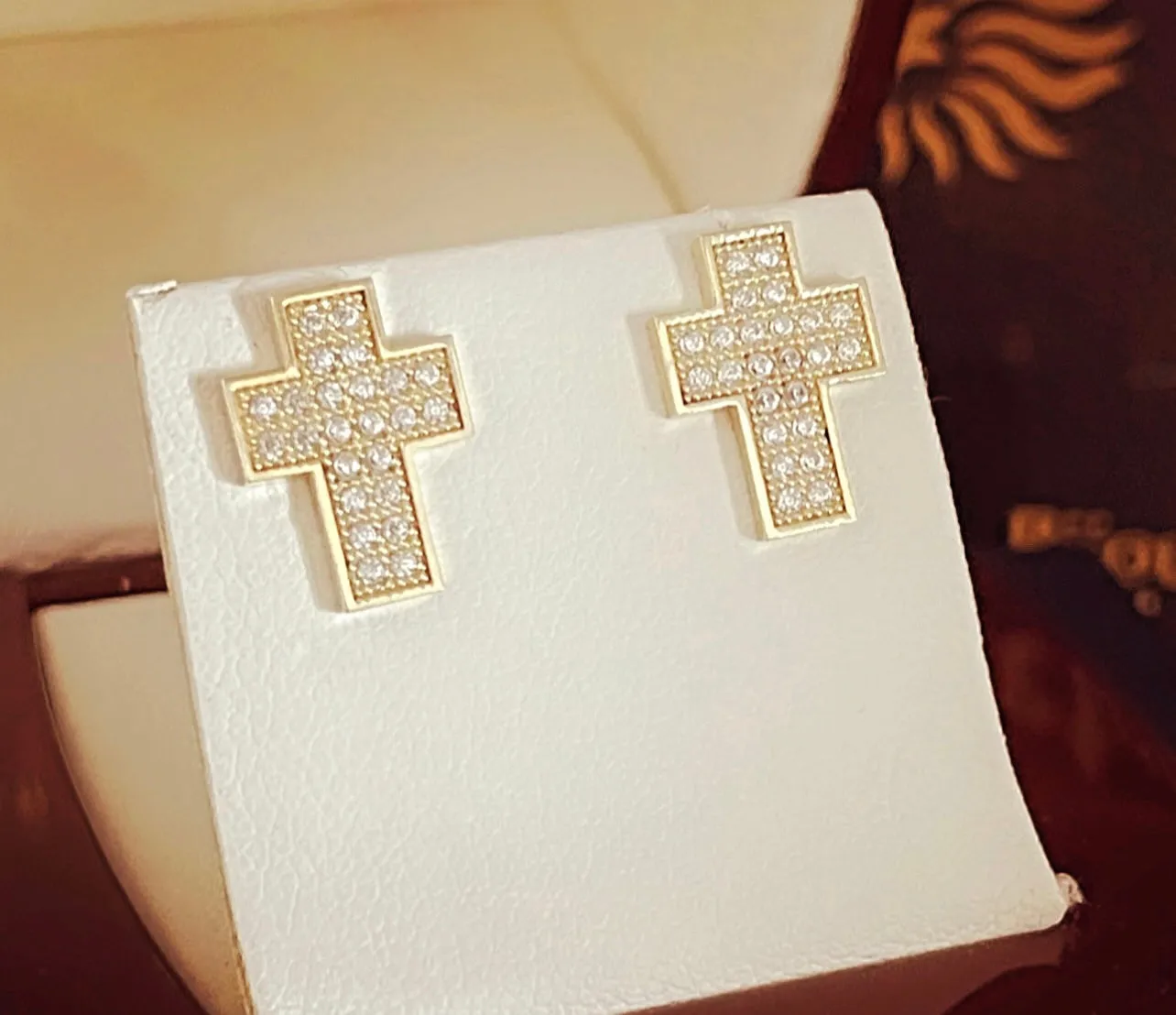 Cross stud earrings