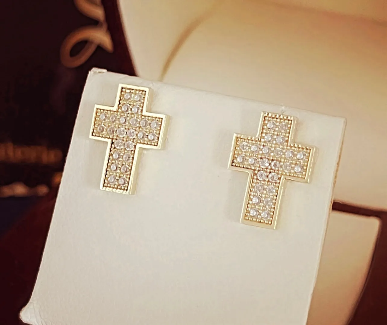 Cross stud earrings