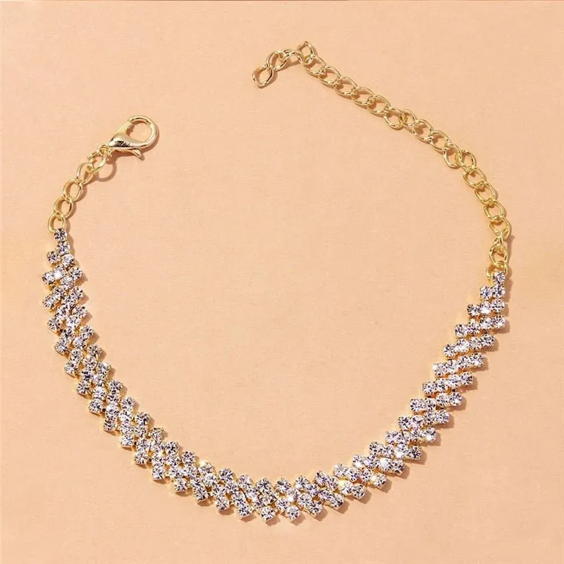 Cubic Zirconia Chain Anklet