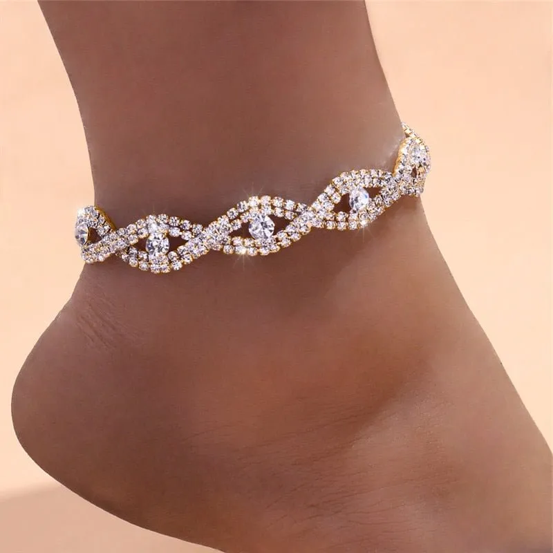 Cubic Zirconia Chain Anklet