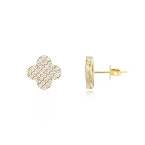 Diamond Clover Stud Earrings