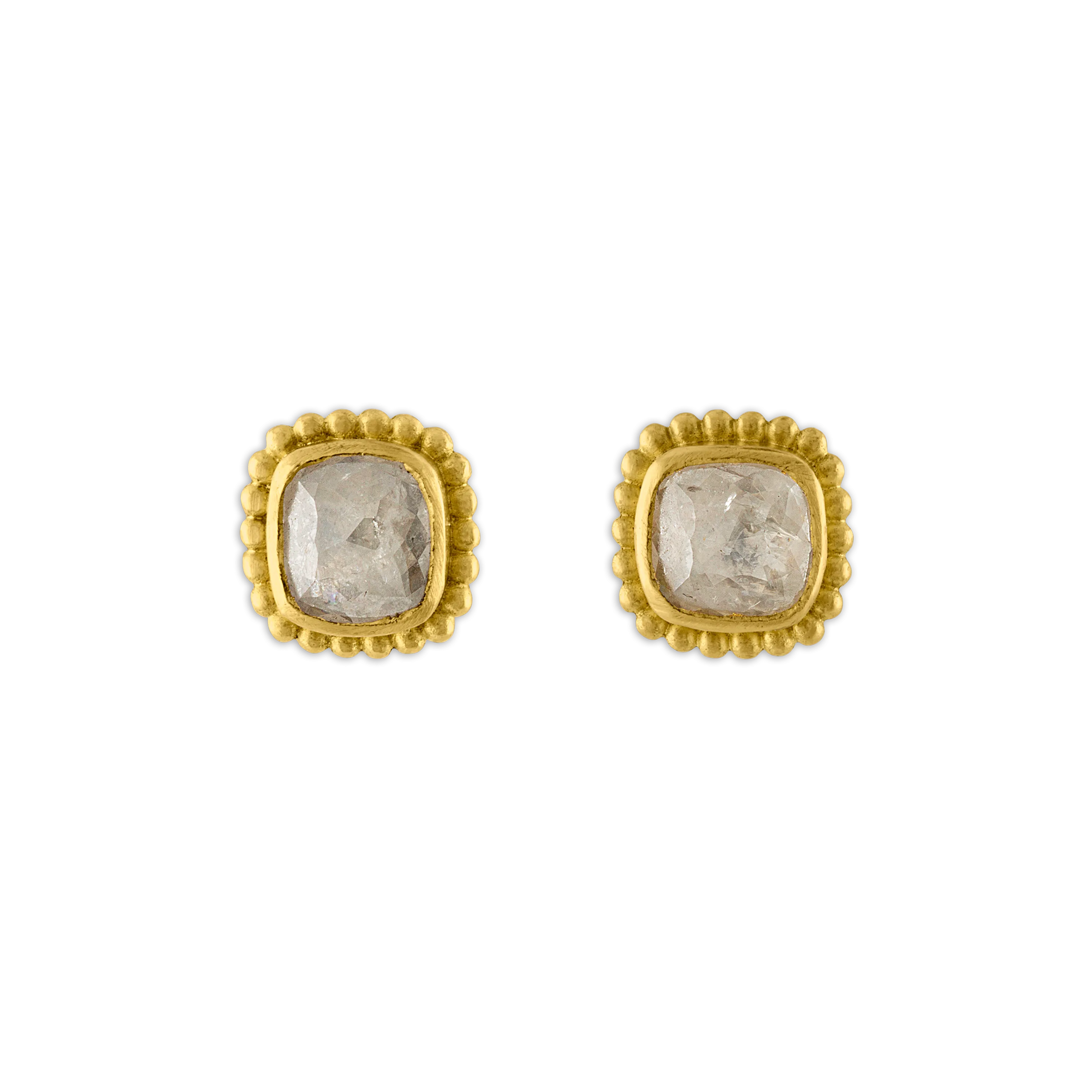 Diamond Granulated Stud Earrings