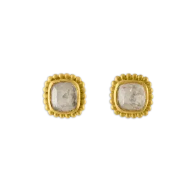 Diamond Granulated Stud Earrings