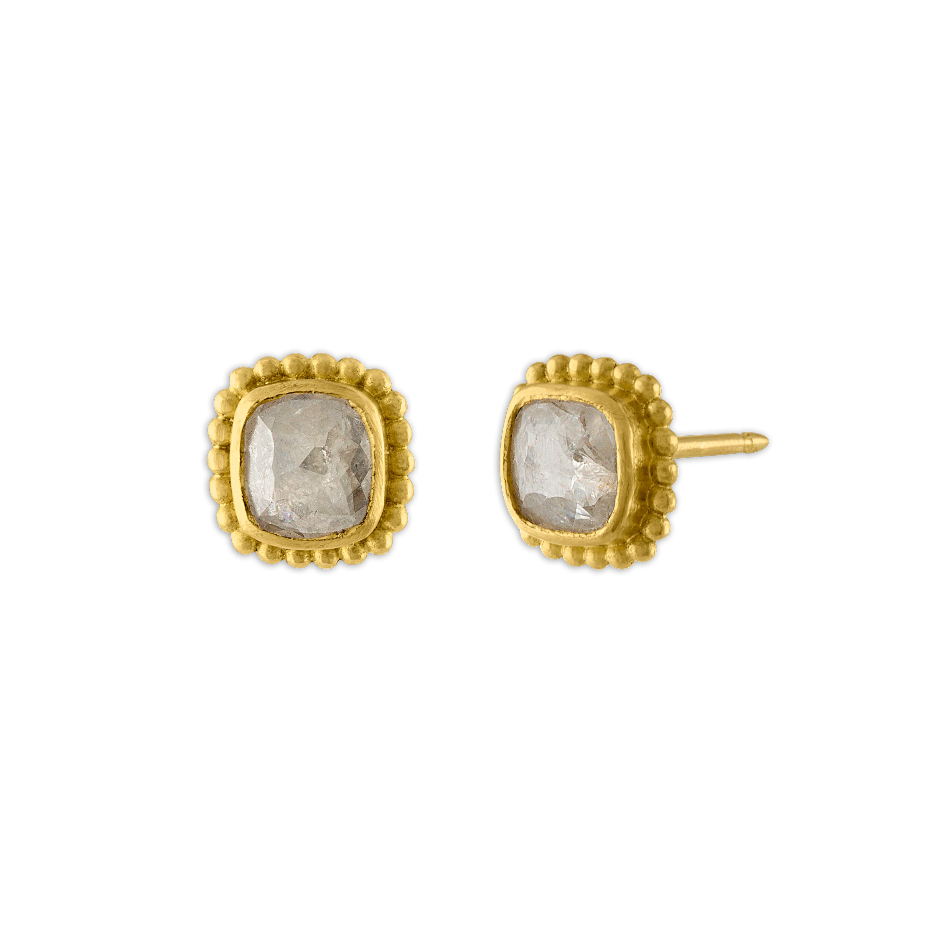 Diamond Granulated Stud Earrings