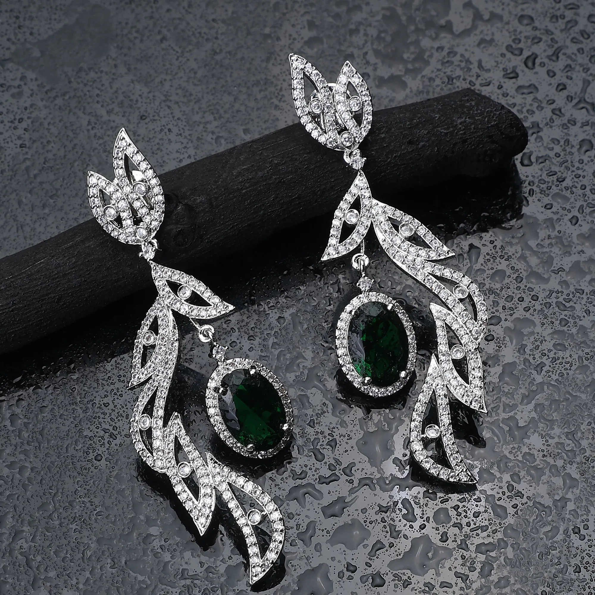 Emerald Dangle Earrings