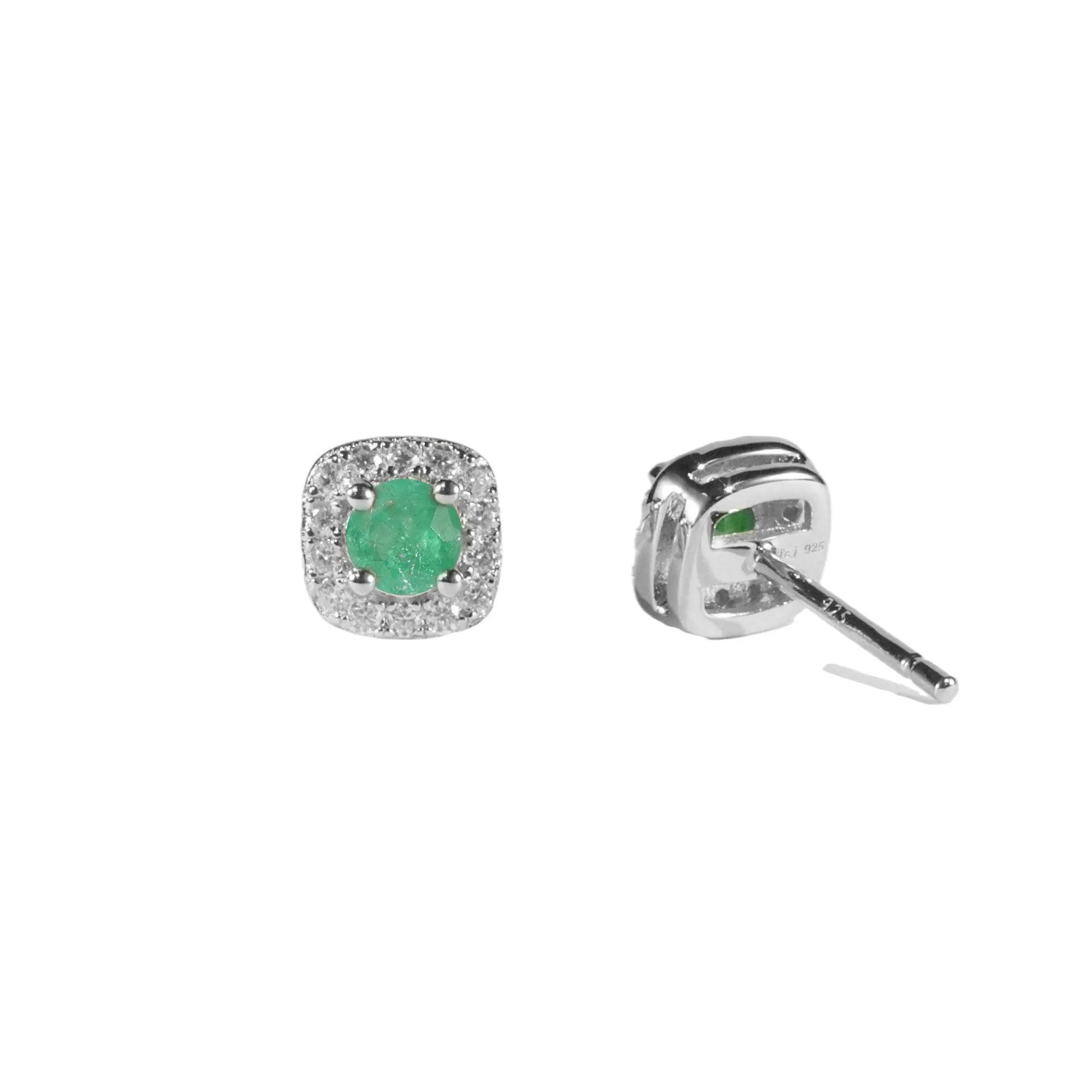 Emerald Halo Earrings