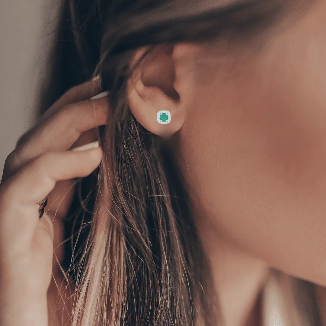 Emerald Halo Earrings