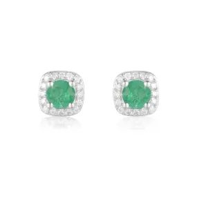 Emerald Halo Earrings