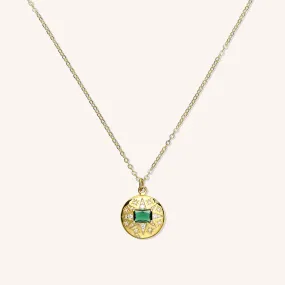 Emerald Sun Pendant Necklace