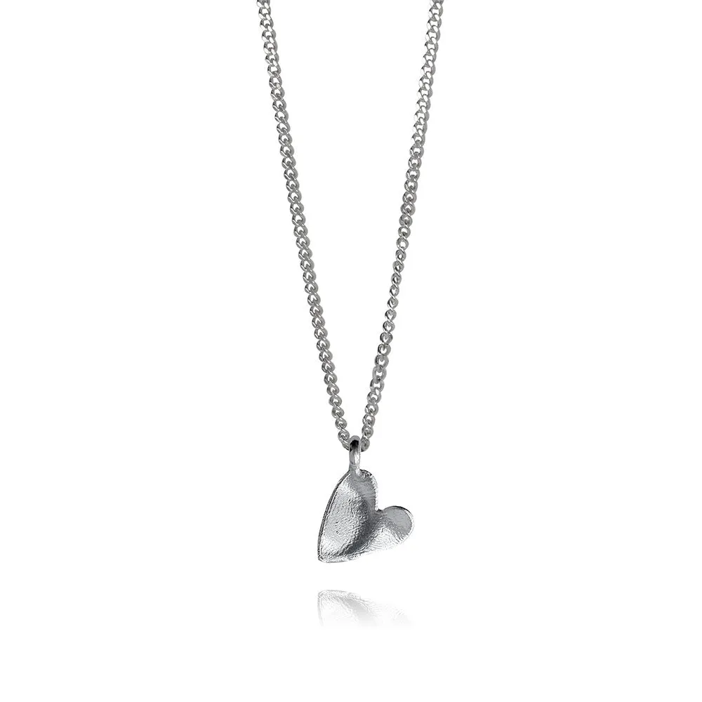 Fingerprints Heart Silver Pendant