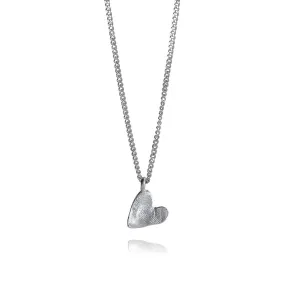 Fingerprints Heart Silver Pendant