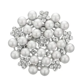 Fresh Accessories - Brooch Pearls Silver