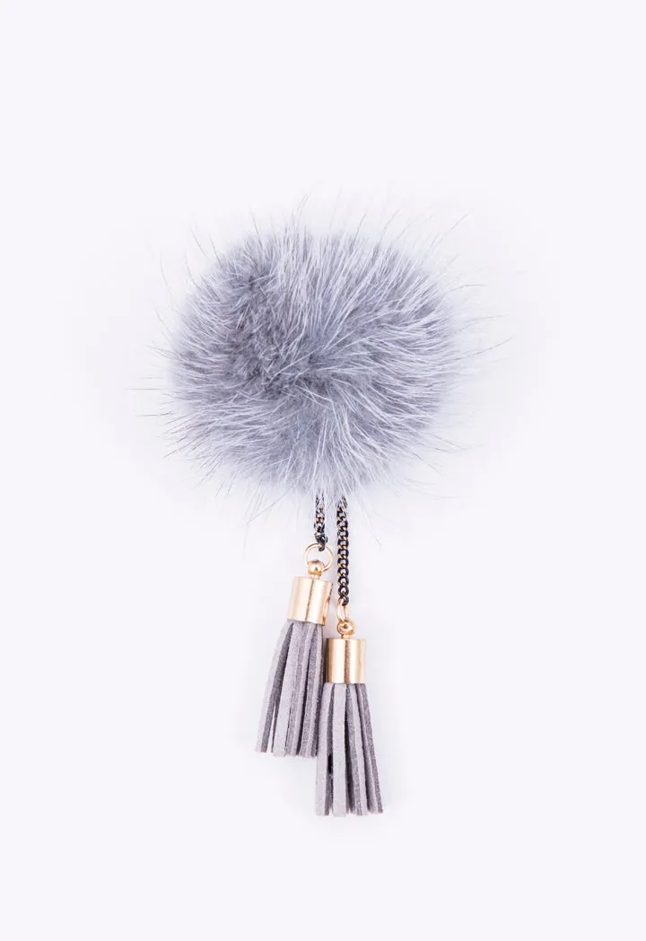 Fur Pompom Brooch