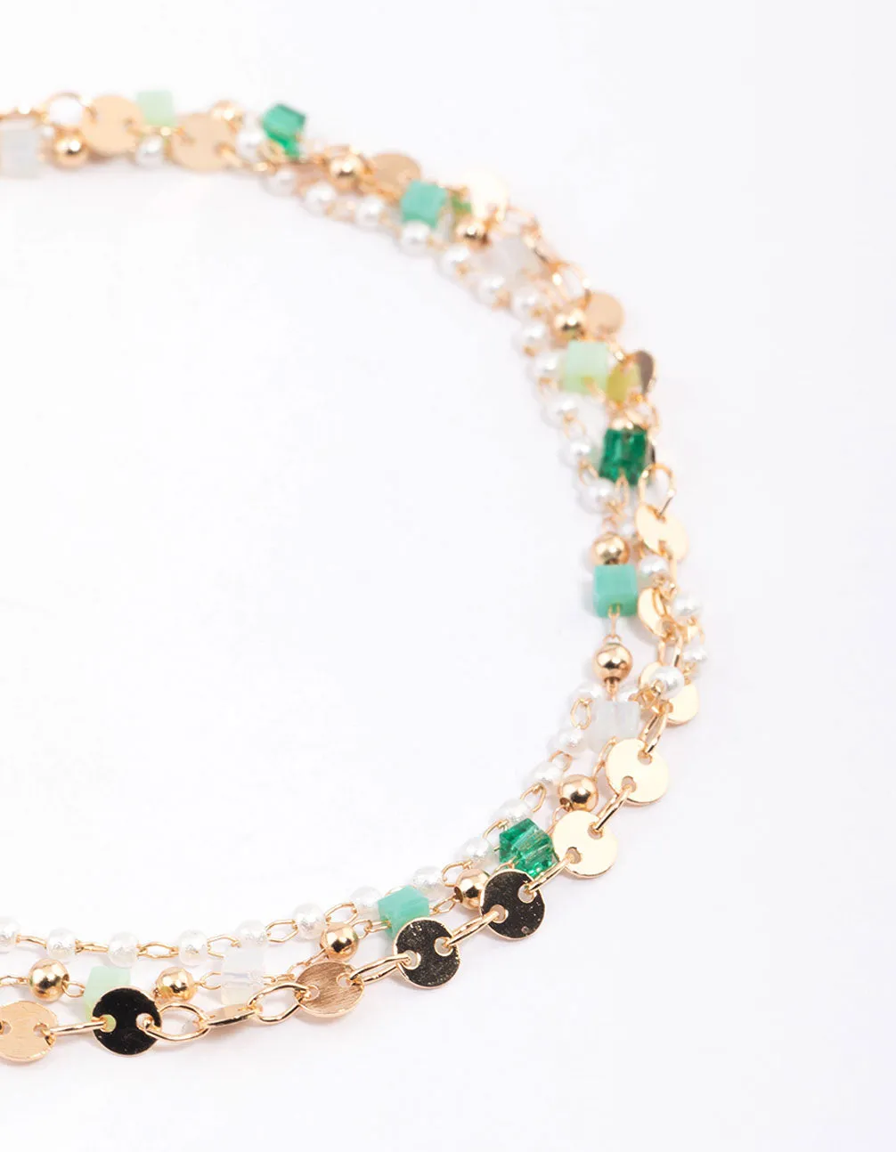 Gold Bead & Pearl Anklet Pack