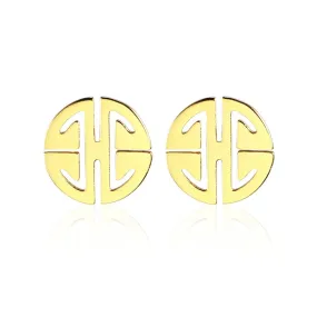 Gold Circle Stud Earrings