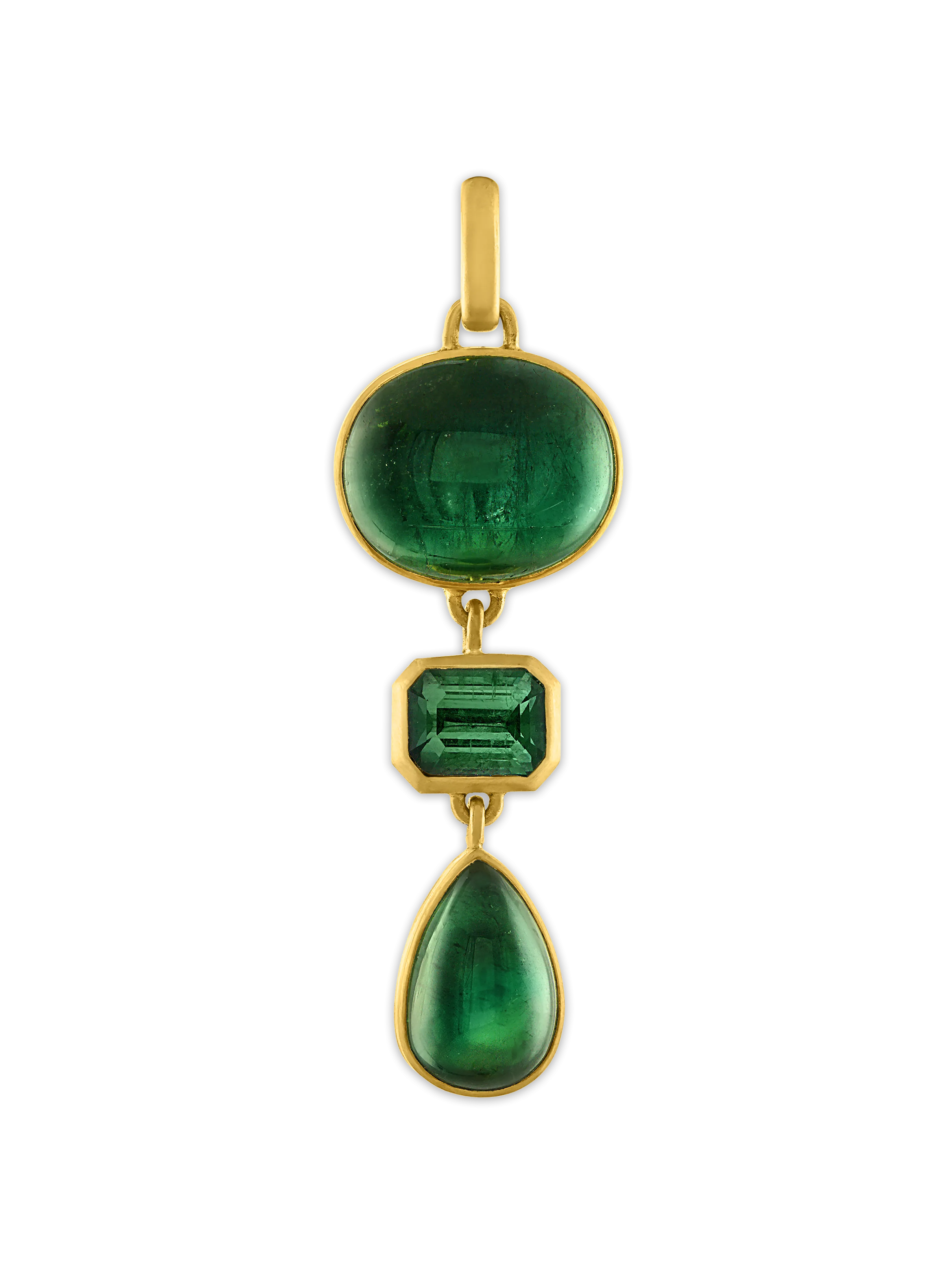 Green Tourmaline Pillar Pendant