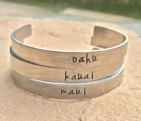 Hawaiian Jewelry, Maui Bracelet, Kauai Bracelet, Oahu Bracelet