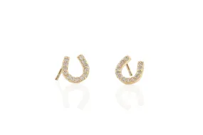 Horseshoe Crystal Stud Earrings