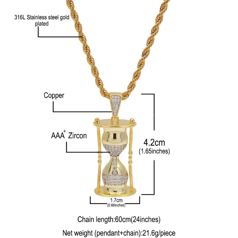 Hourglass Iced Out Pendant