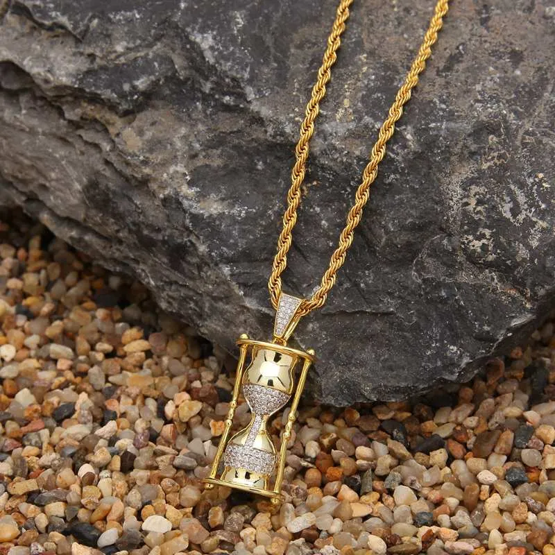 Hourglass Iced Out Pendant