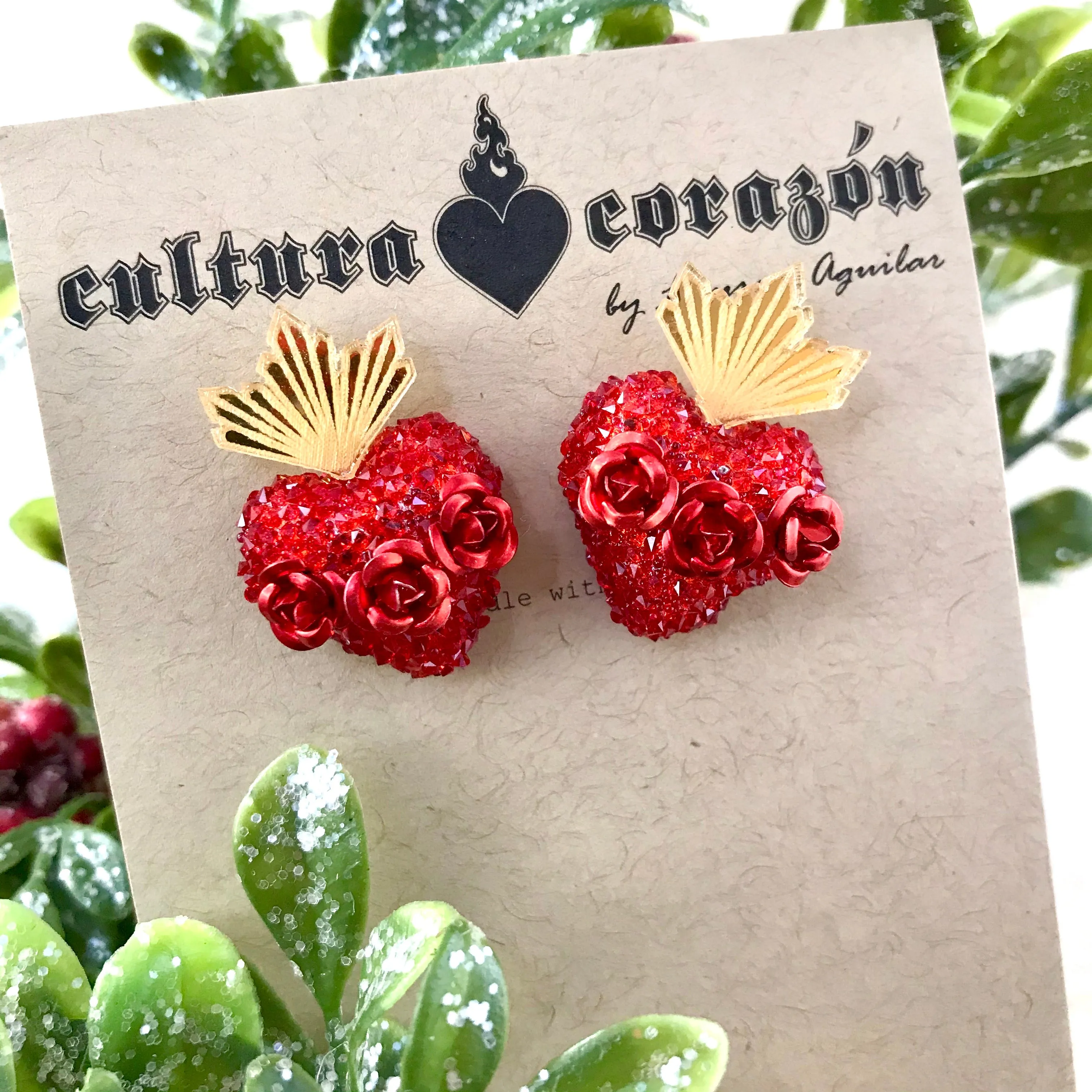 LA Sacred Heart Stud Earrings