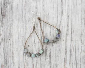 Labradorite Cube Earrings