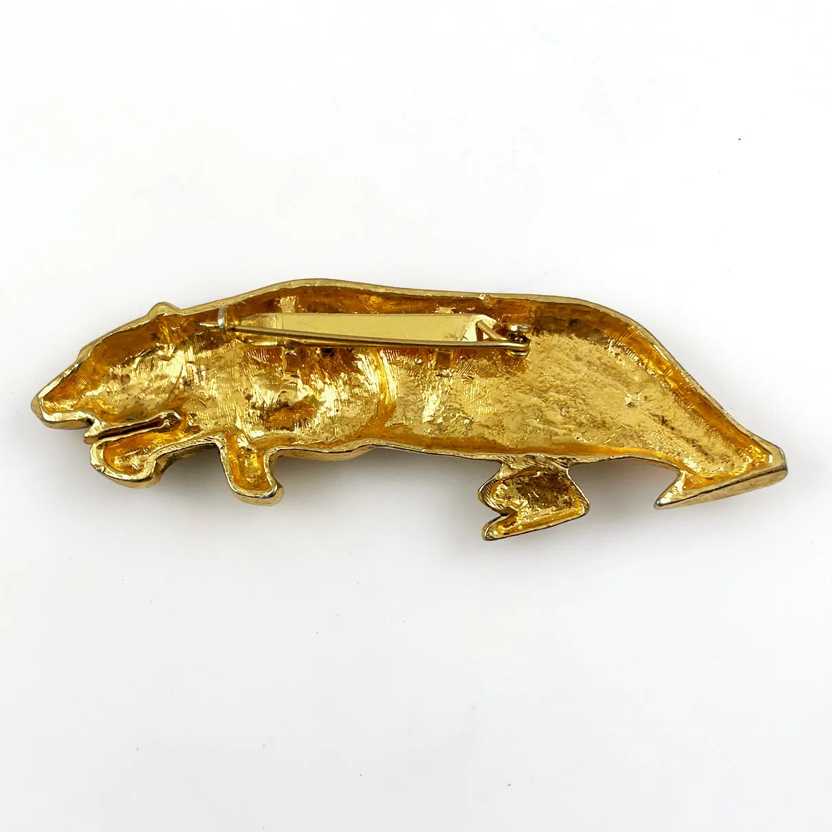 Large Leopard Brooch Gold Plated