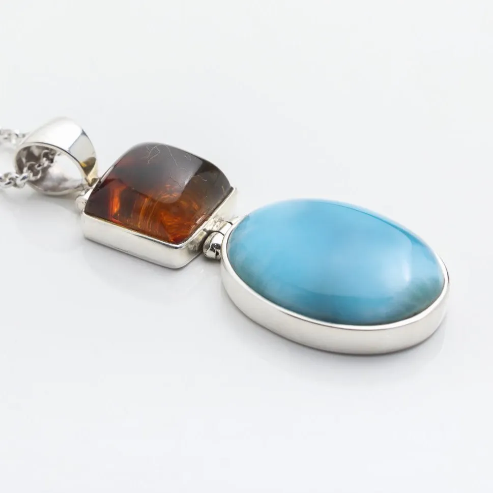 Larimar Amber Pendant Ivone